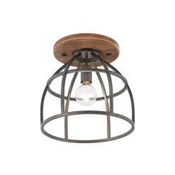 Lindby loftspot Rutger, Ø 34 cm, træ, bur, E27