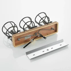 Lindby loftspot Rutger, 52 cm, 3 lyskilder, træ, bur, E14