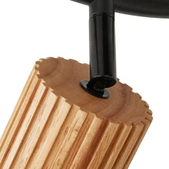 Lindby loftspot Stralino, 3 lyskilder, Ø31cm, træ, GU10