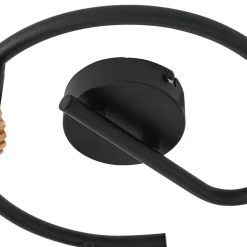 Lindby loftspot Stralino, 3 lyskilder, Ø31cm, træ, GU10