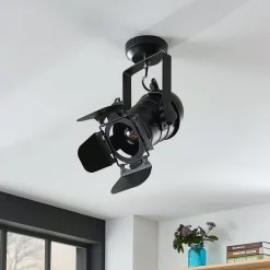 Lindby loftspot Tilen, 1 lyskilde, sort, metal, 38 cm
