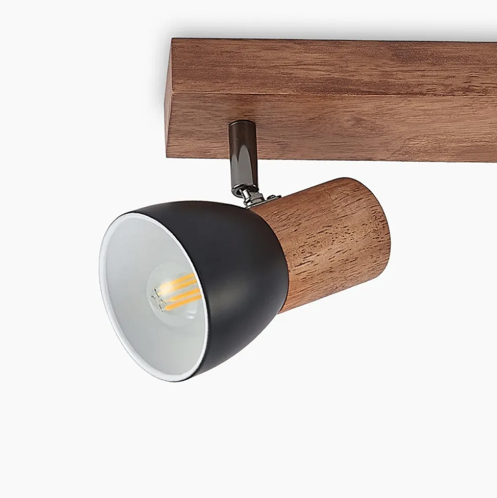 Lindby loftspot Tonja, 3 lyskilder, 55 cm, træ, stål