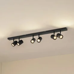 Lindby loftspots Kardis, mørkegrå, 6 lyskilder, metal, GU10