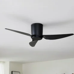Lindby loftventilator Aulo, sort, DC, støjsvag, Ø 123 cm