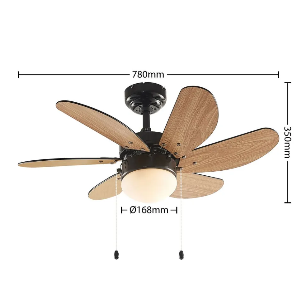 Lindby loftventilator Minja, sort, støjsvag, 78 cm, E14