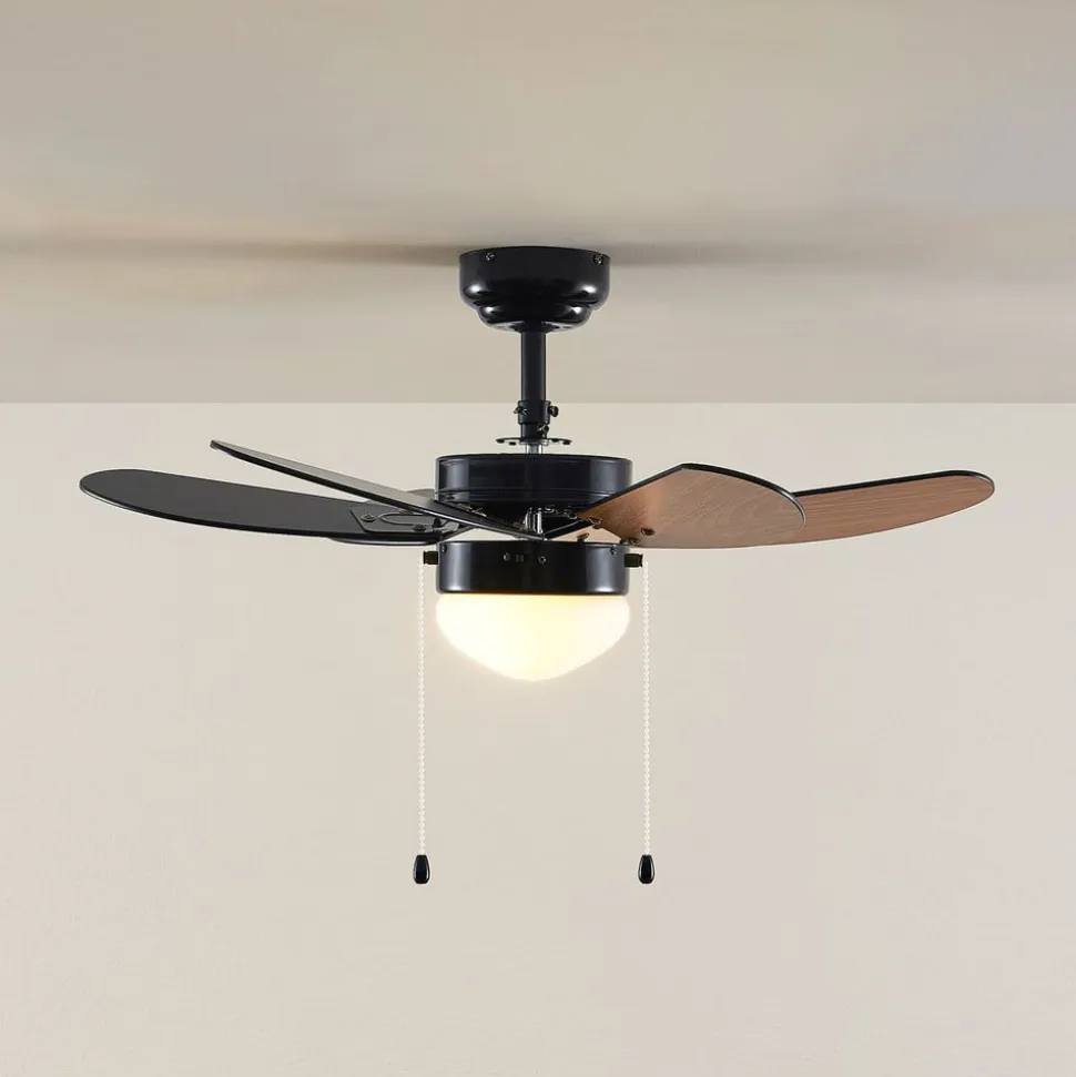 Lindby loftventilator Minja, sort, støjsvag, 78 cm, E14