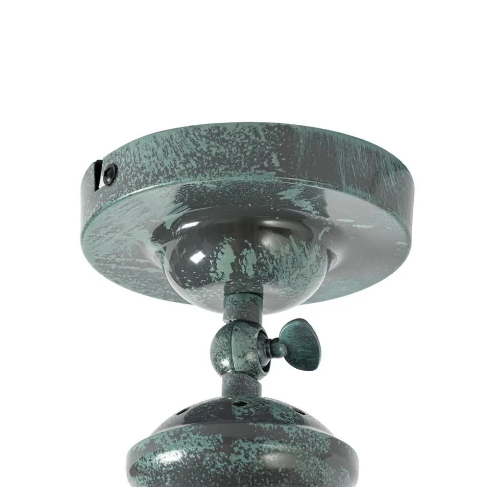 Lindby Louisanne loftlampe, grågrøn, metal, Ø 35cm