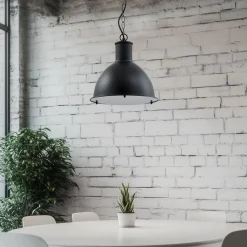 Lindby Luciane udendørs pendel, sort, aluminium, Ø 31,8 cm