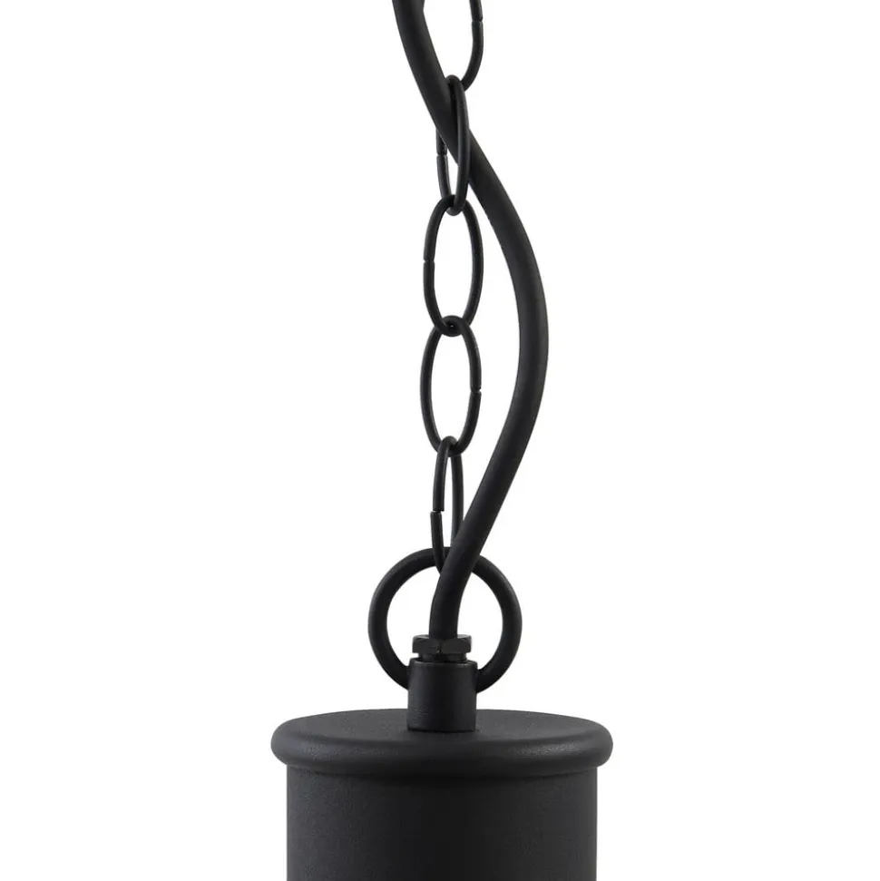 Lindby Luciane udendørs pendel, sort, aluminium, Ø 31,8 cm