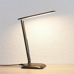 Lindby Ludmilla LED-bordlampe, display, sort