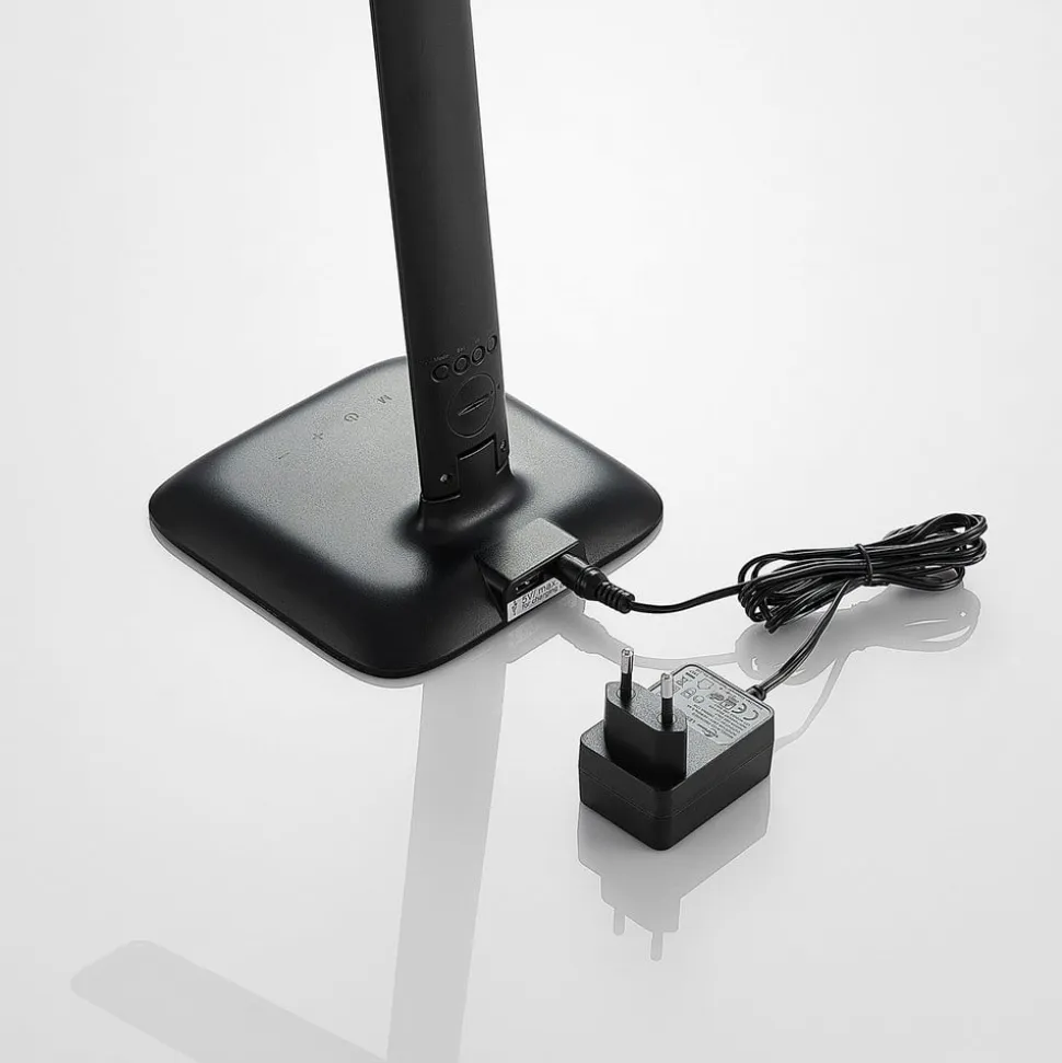 Lindby Ludmilla LED-bordlampe, display, sort
