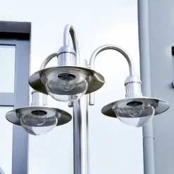 Lindby lygtepæl Damion, 200 cm, 3 lyskilder, E27, IP44