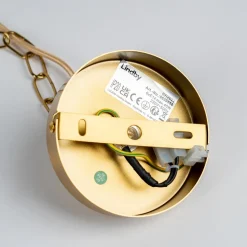 Lindby lysekrone Elanova, messing, 6 lyskilder, Ø 70 cm, E14