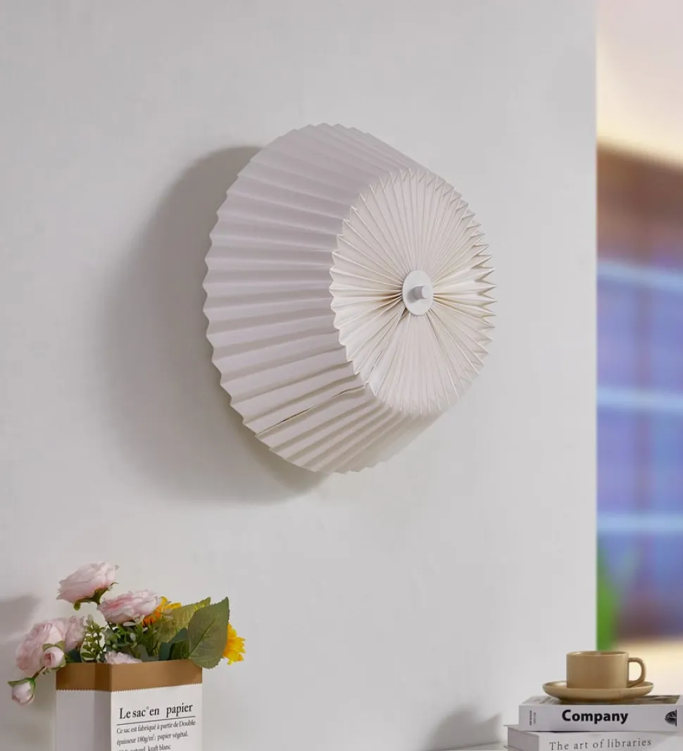 Lindby Magali loftlampe, hvid, papir, Ø 45 cm, E27