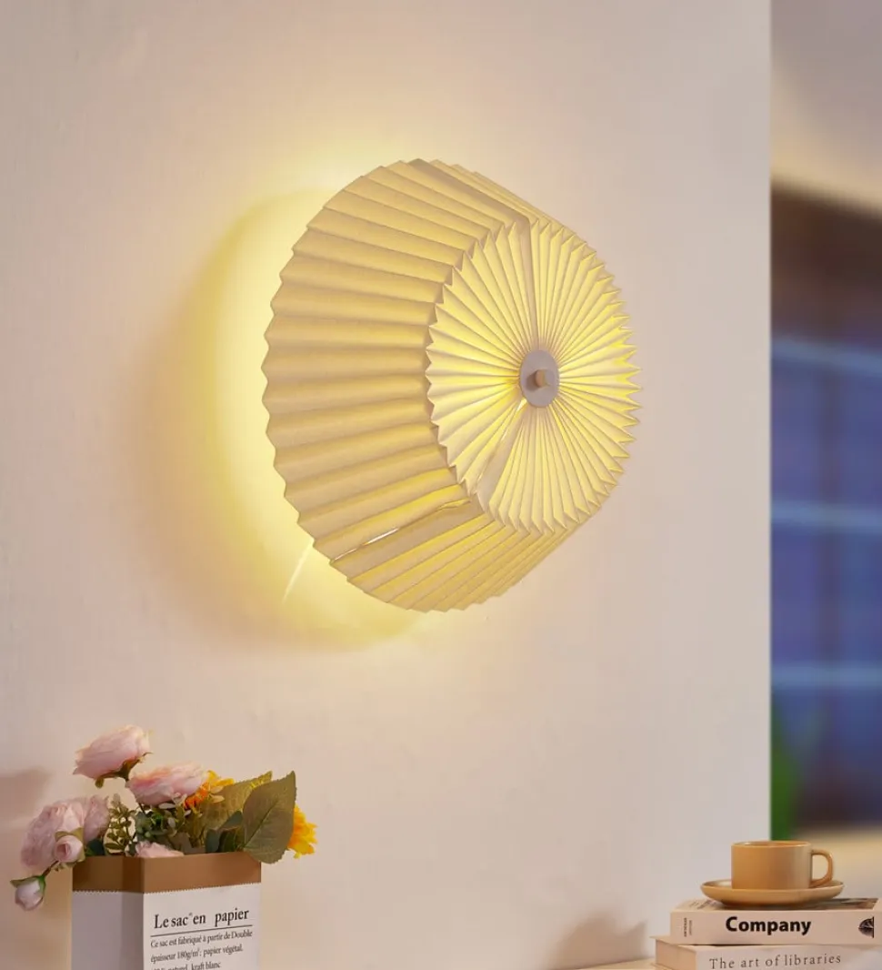 Lindby Magali loftlampe, hvid, papir, Ø 45 cm, E27