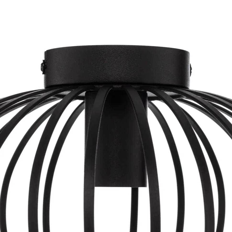 Lindby Maivi loftslampe, sort, 30 cm, jern, bur
