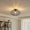 Lindby Maivi loftslampe, sort, 50 cm, jern, bur