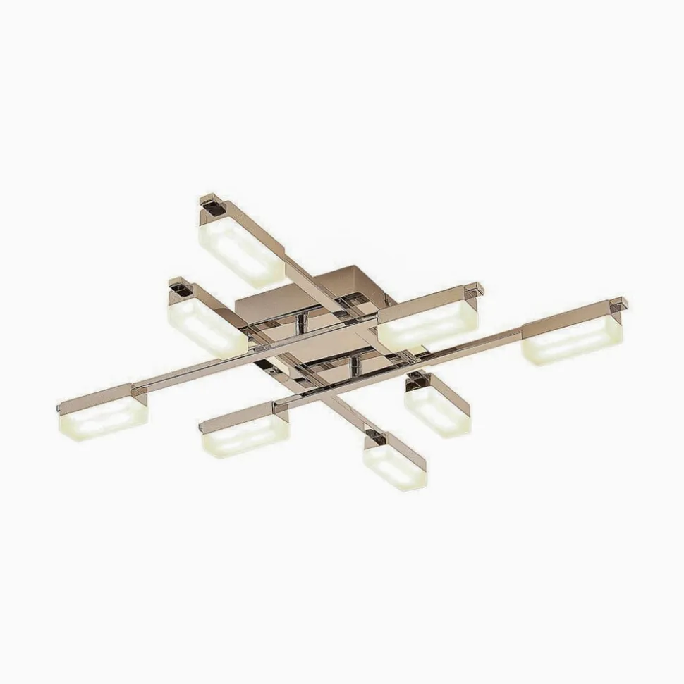 Lindby Mally LED-loftlampe i krom, 8 lyskilder