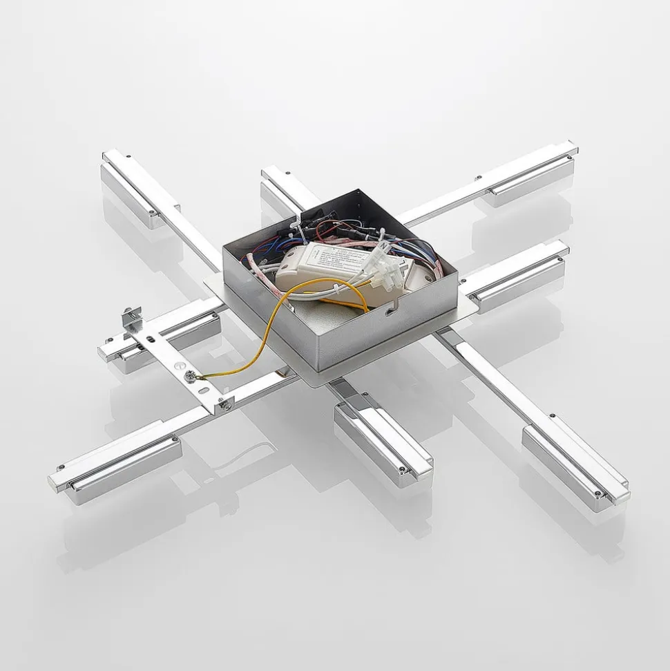 Lindby Mally LED-loftlampe i krom, 8 lyskilder