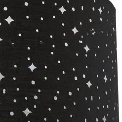Lindby Melanie gulvlampe, sort, stof, Ø 36 cm, 2 lyskilder.