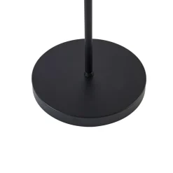Lindby Melanie gulvlampe, sort, stof, Ø 36 cm, 2 lyskilder.