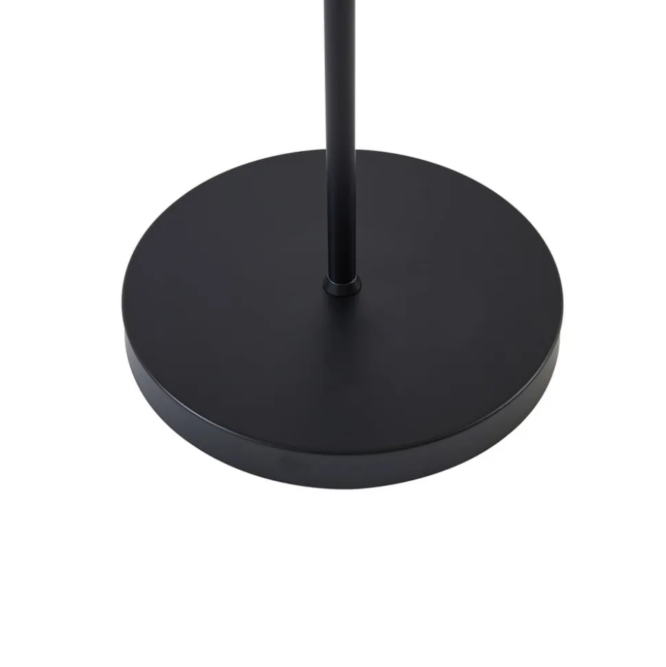 Lindby Melanie gulvlampe, sort, stof, Ø 36 cm, 2 lyskilder.