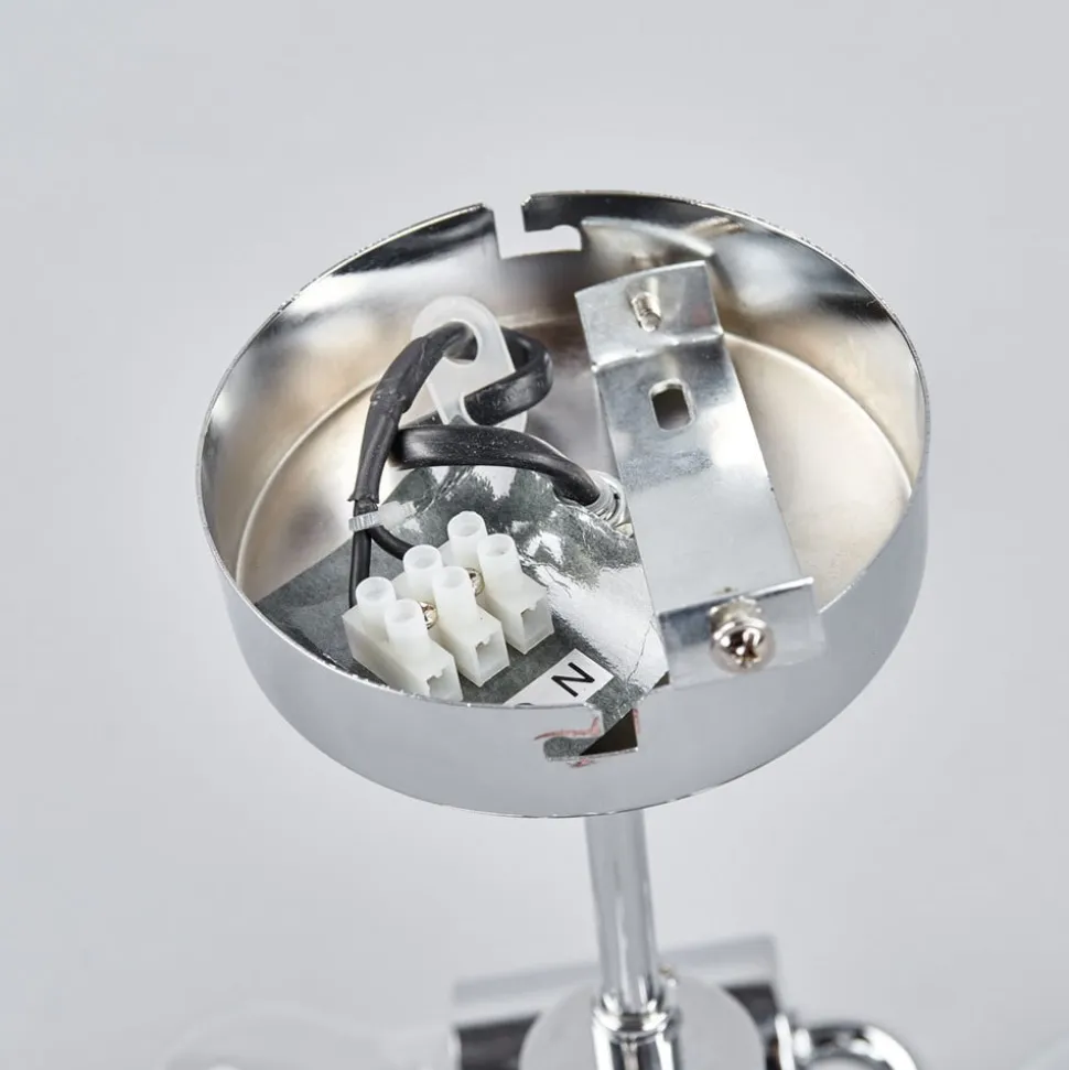 Lindby Melia loftlampe, brun/grå, tekstil, Ø 56cm