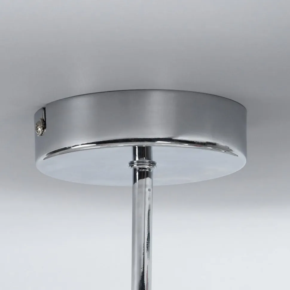Lindby Melia loftlampe, lilla/pink/orange, tekstil, Ø56cm