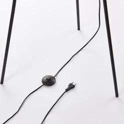 Lindby Meline gulvlampe, sort/guld, metal, trefod