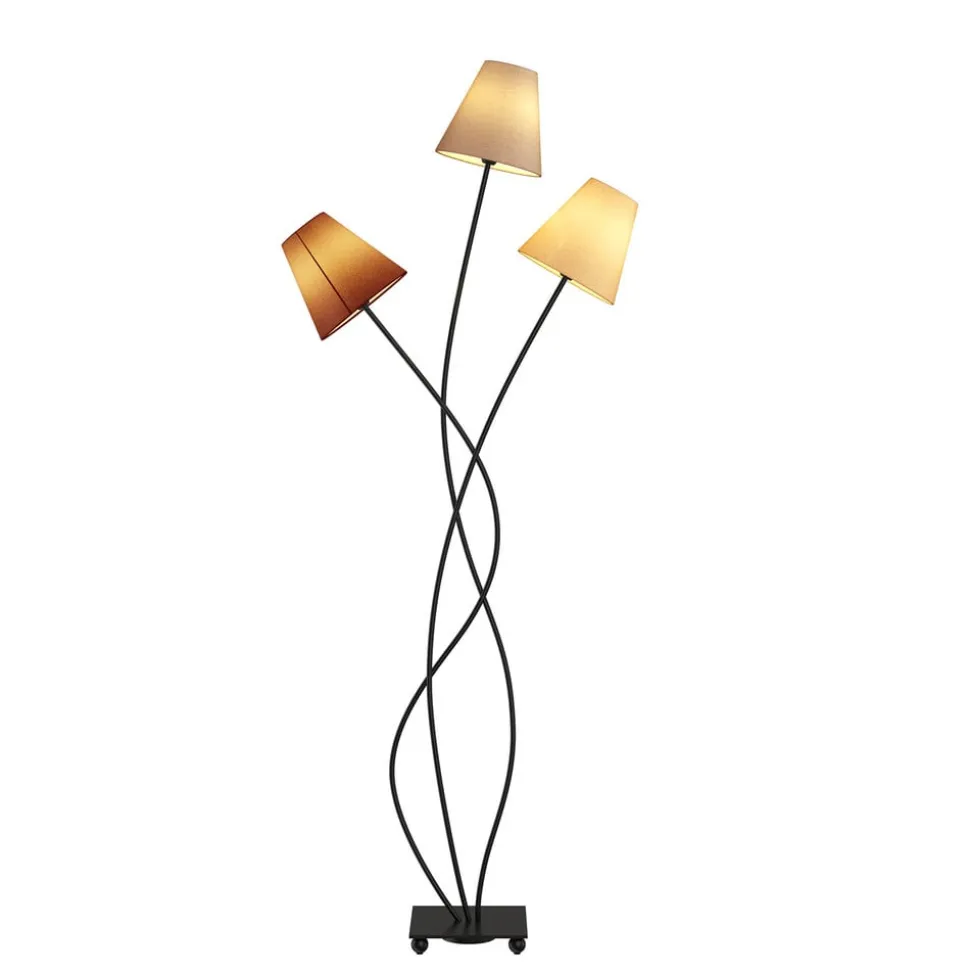 Lindby Melis gulvlampe, 130 cm, 3 lyskilder, tekstil