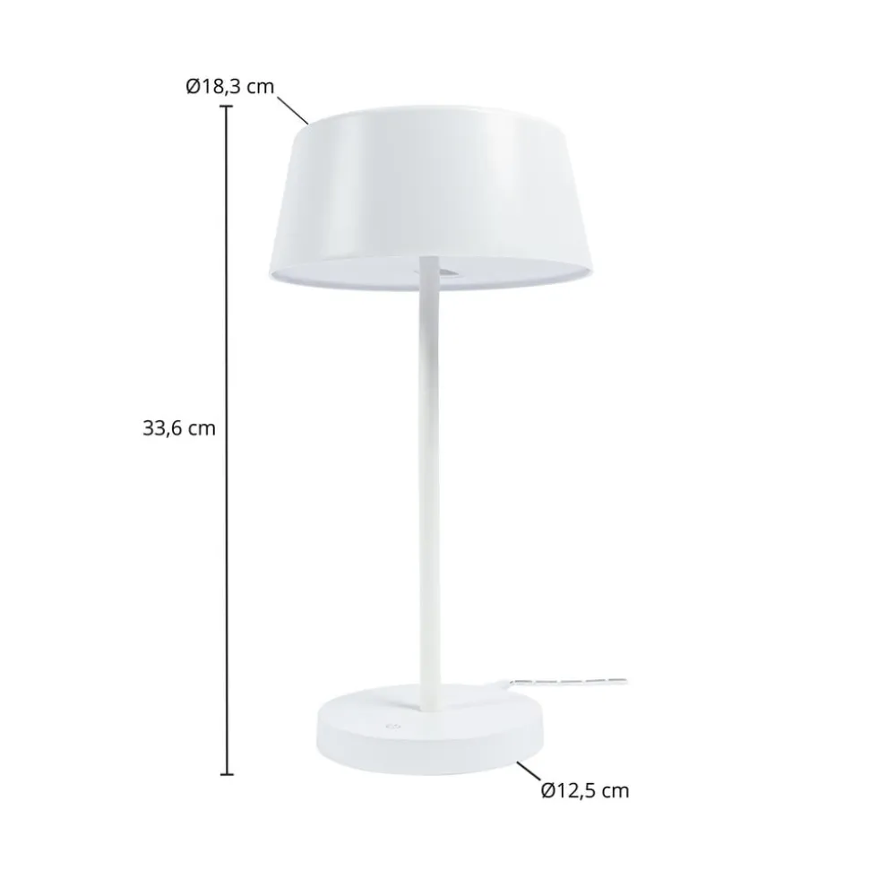 Lindby Milica LED-bordlampe, hvid, dæmpbar