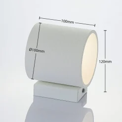 Lindby Mirza væglampe af aluminium, rund, hvid