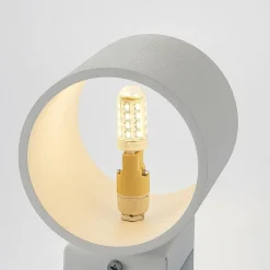 Lindby Mirza væglampe af aluminium, rund, hvid