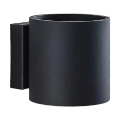 Lindby Mirza væglampe i aluminium, rund, sort