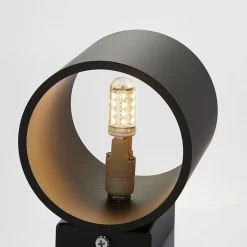 Lindby Mirza væglampe i aluminium, rund, sort