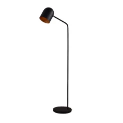 Lindby Morik gulvlampe, 1 lyskilde, sort/guld, metal
