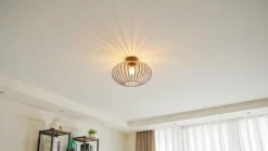 Lindby Nahele loftlampe, brun, metal, Ø 40 cm, E27