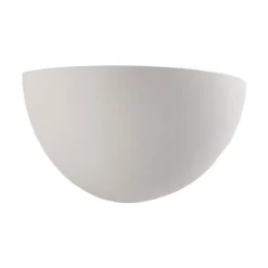 Lindby Narin uplight væglampe, hvid, gips, halvcirkelformet, 28 cm