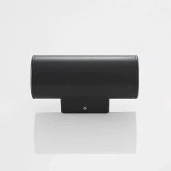 Lindby Nati udendørs væglampe, 22 cm, antracit, IP54, rund