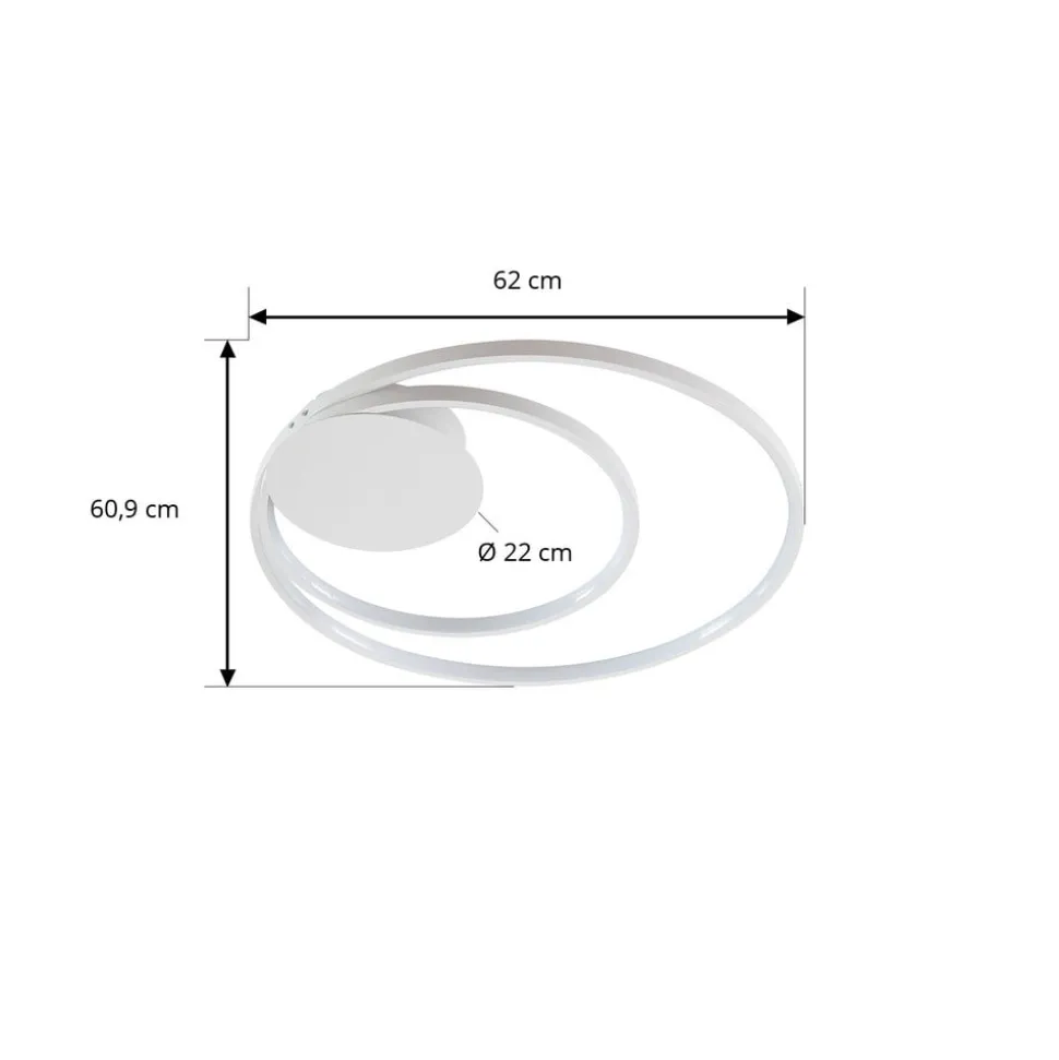 Lindby Nerwin LED-loftlampe, rund, hvid