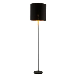 Lindby Nymar gulvlampe, tekstil, sort-guld