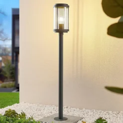 Lindby Ojali vejlampe, rund, mørkegrå