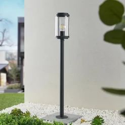 Lindby Ojali vejlampe, rund, mørkegrå