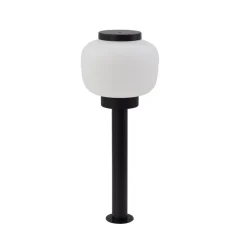 Lindby Orfeas sokkellampe, sort/hvid, aluminium, Ø 24 cm