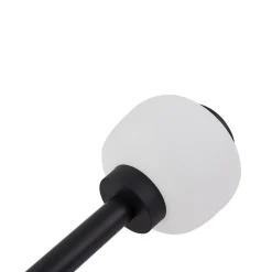 Lindby Orfeas sokkellampe, sort/hvid, aluminium, Ø 24 cm