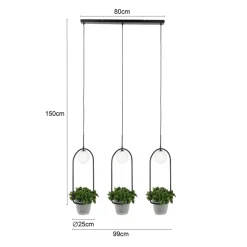 Lindby Orna hængelampe, 3 lyskilder, blomsterampel
