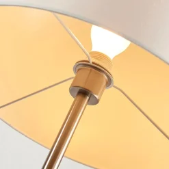 Lindby Parsa gulvlampe, hvid, tekstil, højde 167 cm, E27