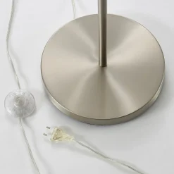 Lindby Parsa gulvlampe, hvid, tekstil, højde 167 cm, E27