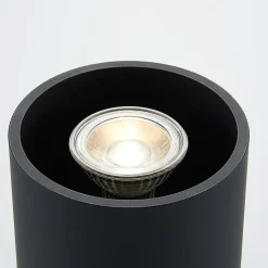 Lindby Parvin aluminium downlight, rund, sort