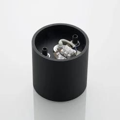 Lindby Parvin aluminium downlight, rund, sort